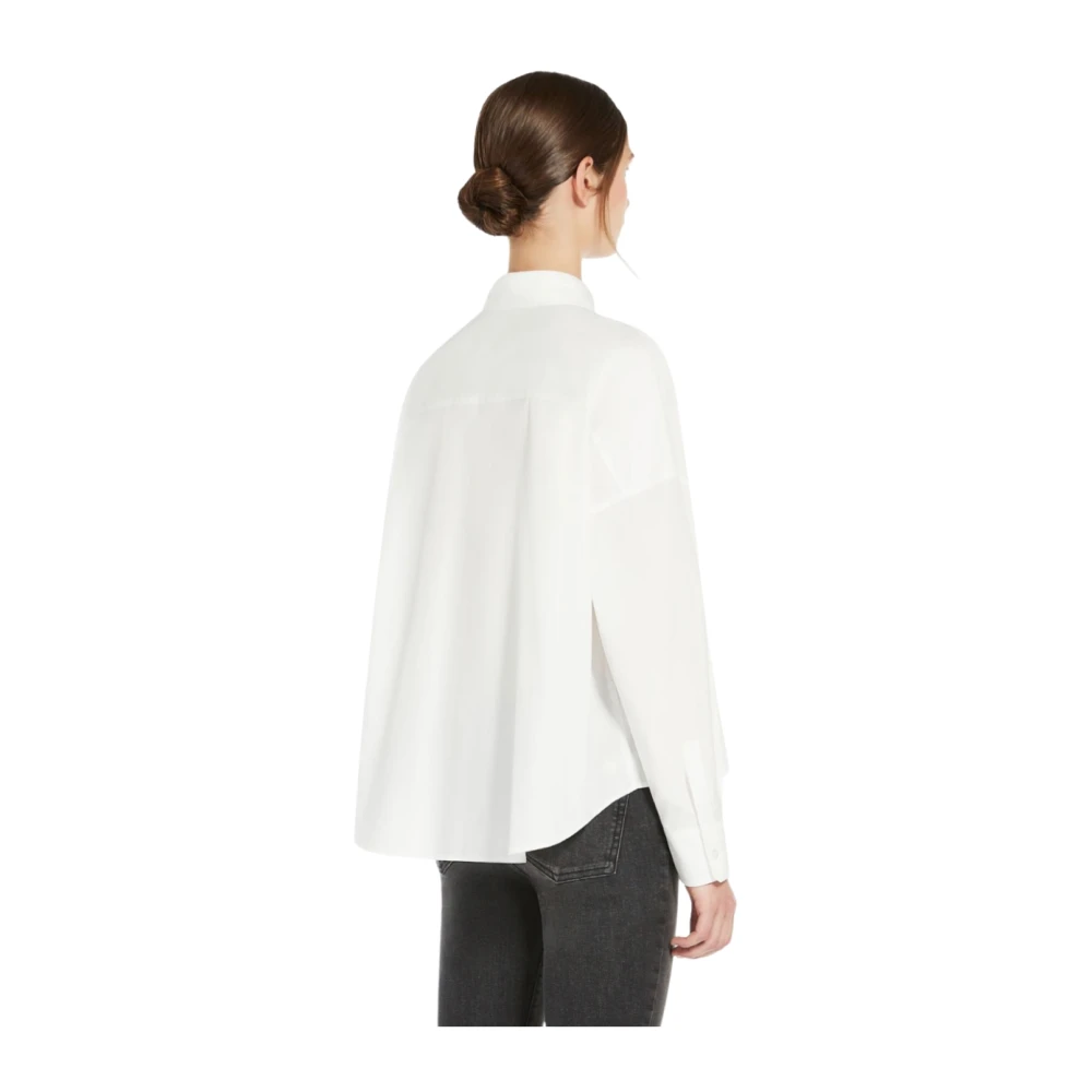 Max Mara Witte Katoenen Poplin Aureo Overhemd White Dames