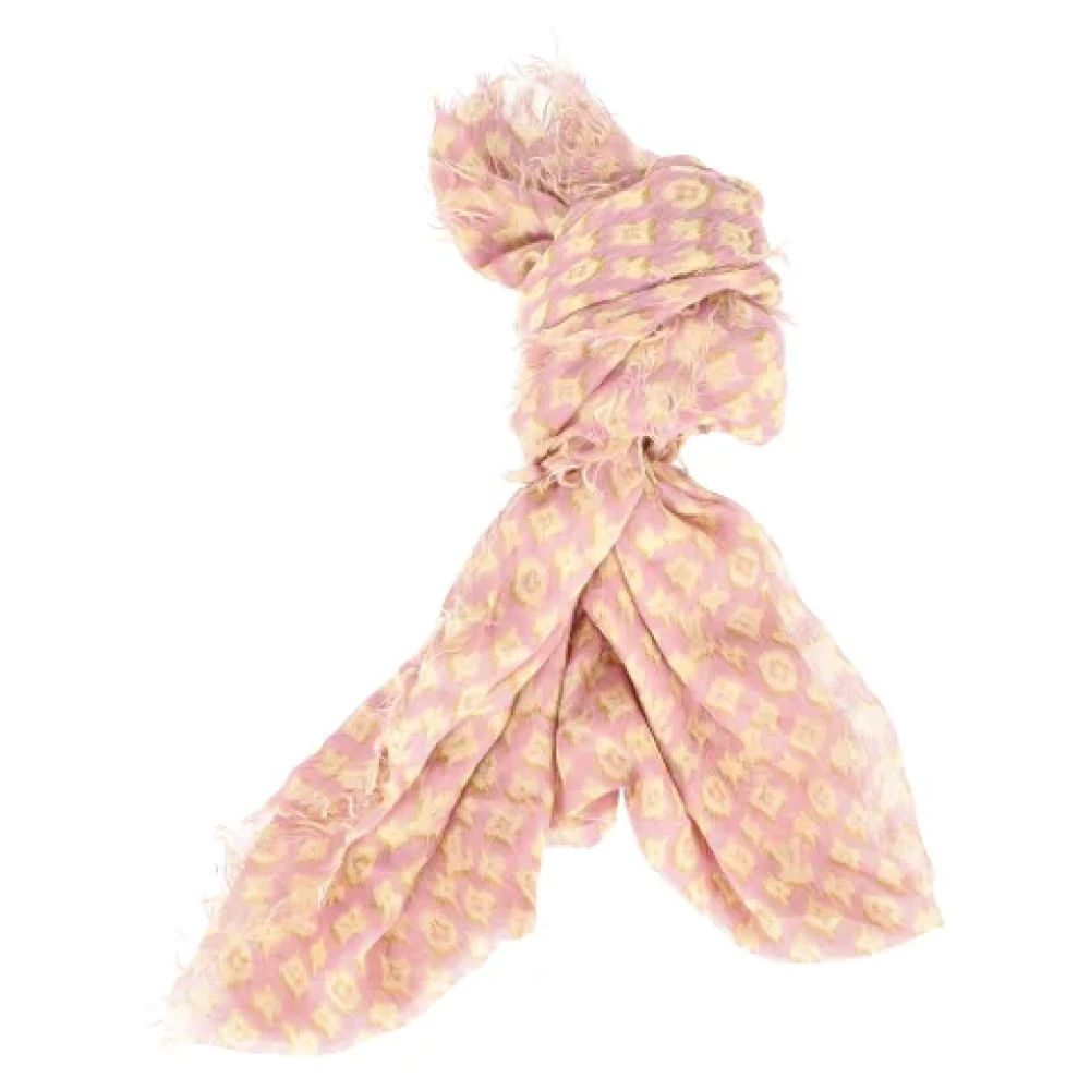 Louis Vuitton Vintage Pre-owned Wool scarves Pink Dames