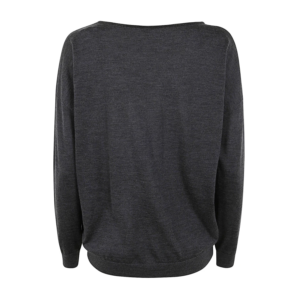 BRUNELLO CUCINELLI IJzeren V-hals trui Gray Dames