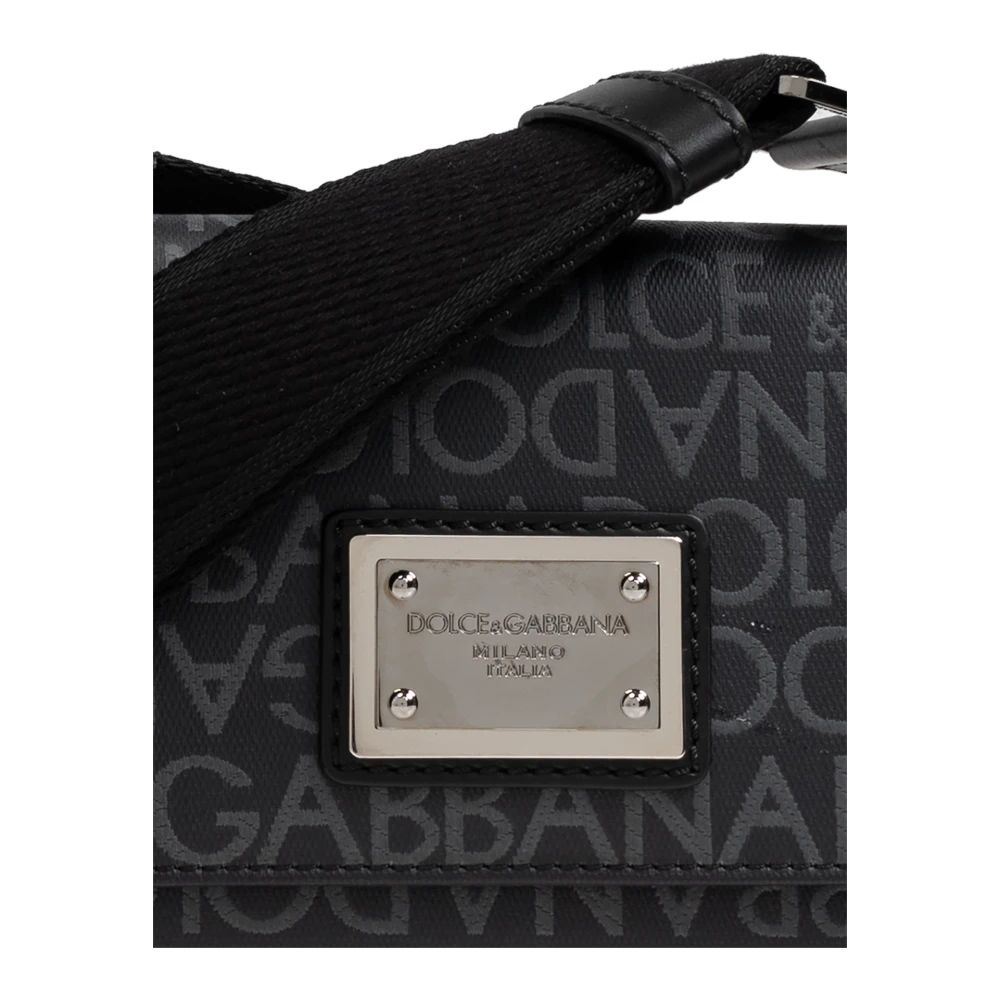 Dolce & Gabbana Schoudertas met logo Black Heren