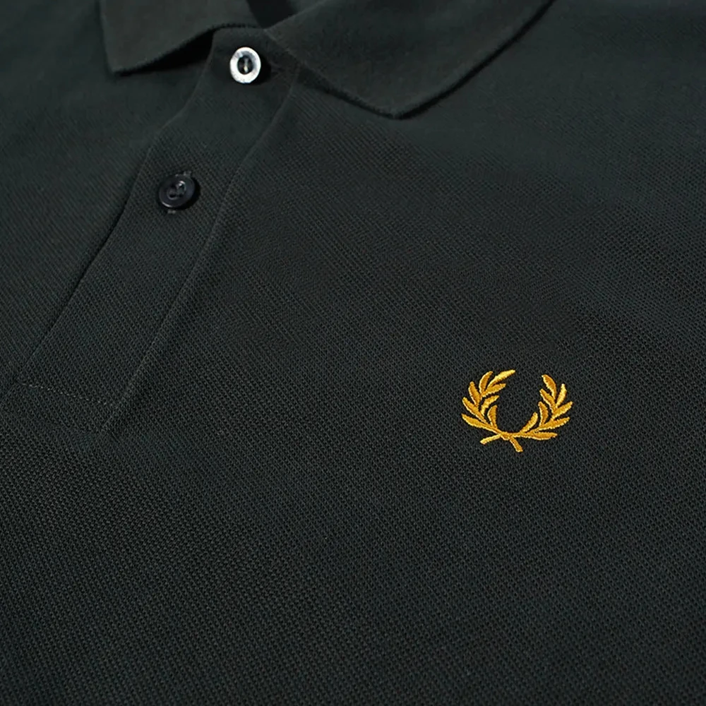 Fred Perry Slim Fit Plain Polo Nachtgroen Honinggoud Green Heren