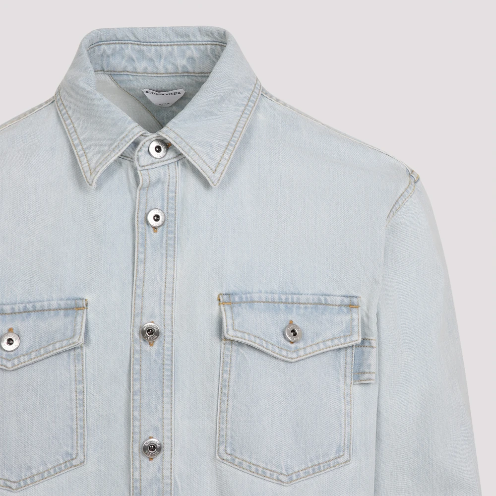 Bottega Veneta Lichtblauwe Denim Overhemd Blue Heren