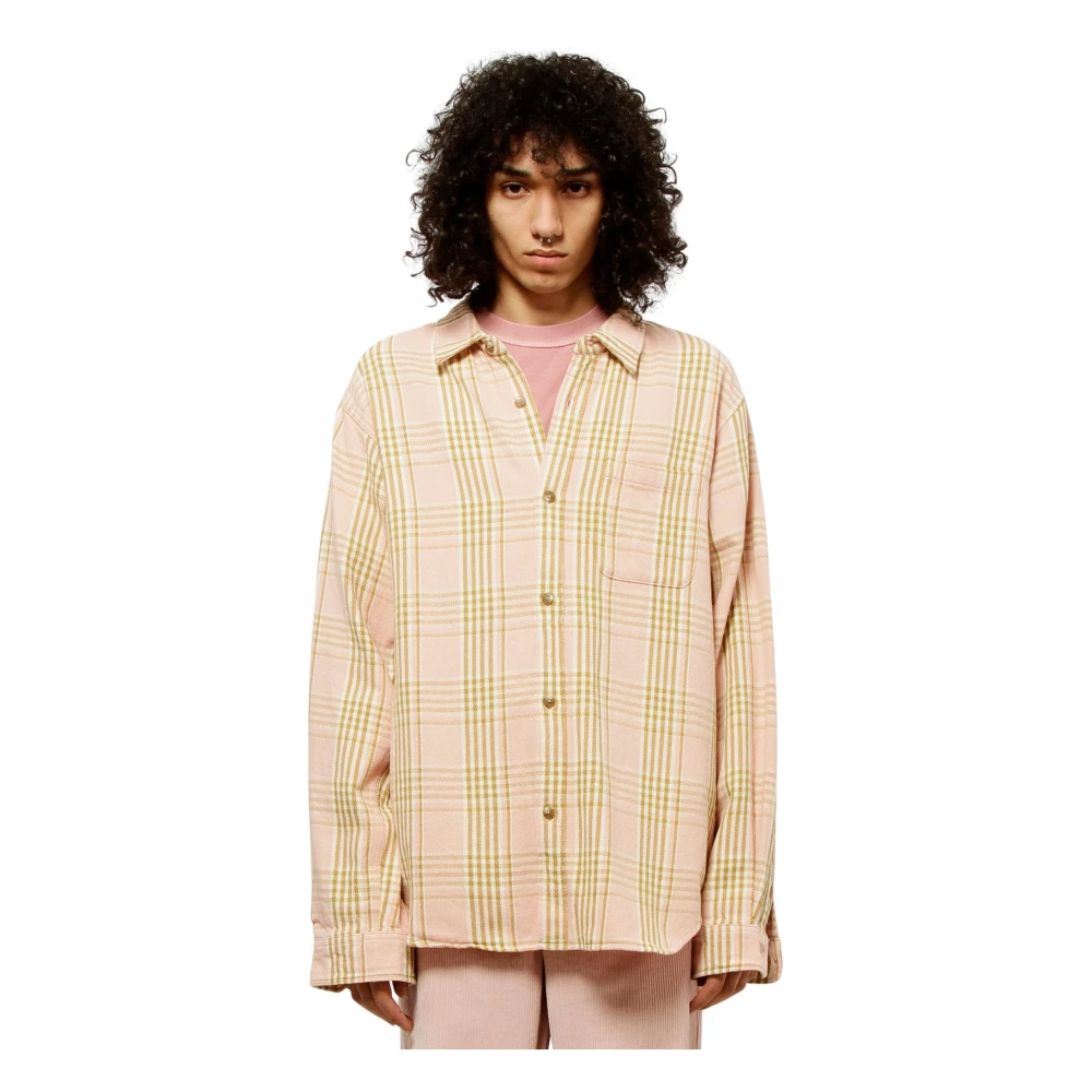 Stüssy Geruite Katoenen Overhemd in Roze Pink Heren