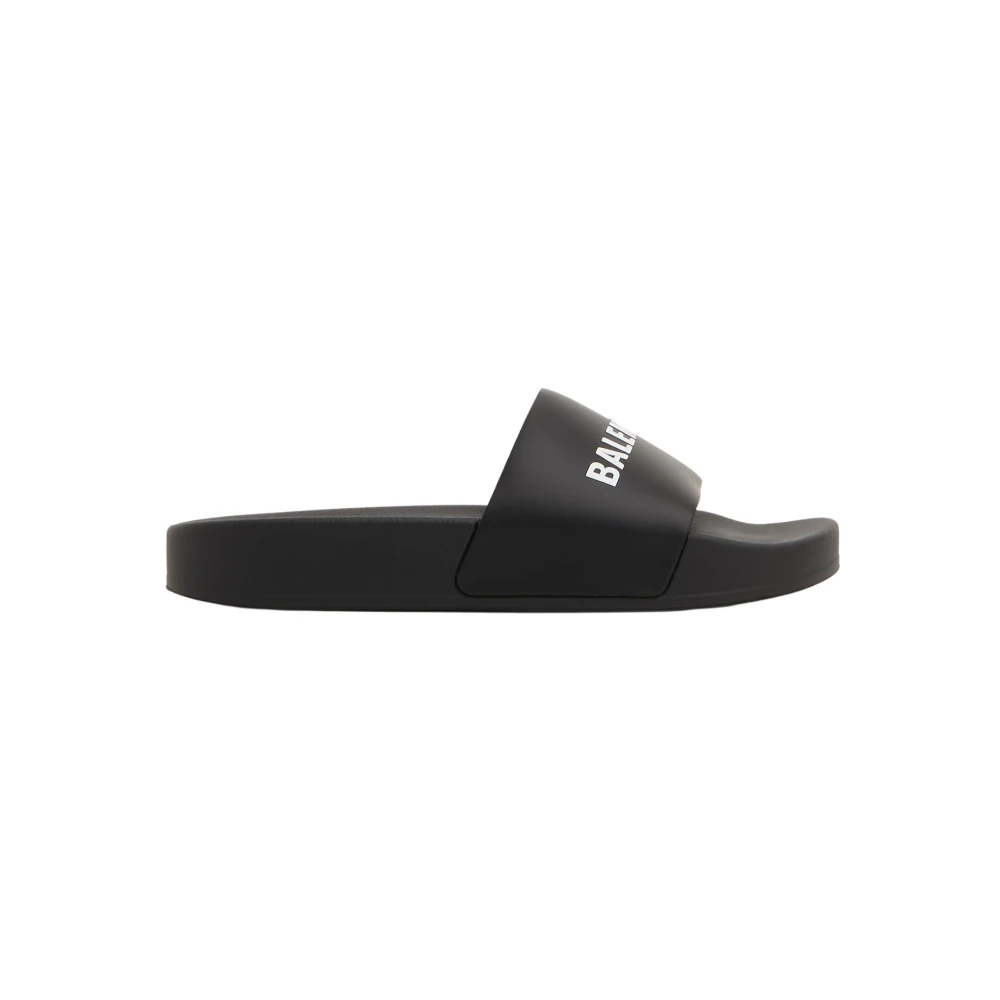 Balenciaga Svarta Barn Flipflops med 3D Logo Black, Unisex