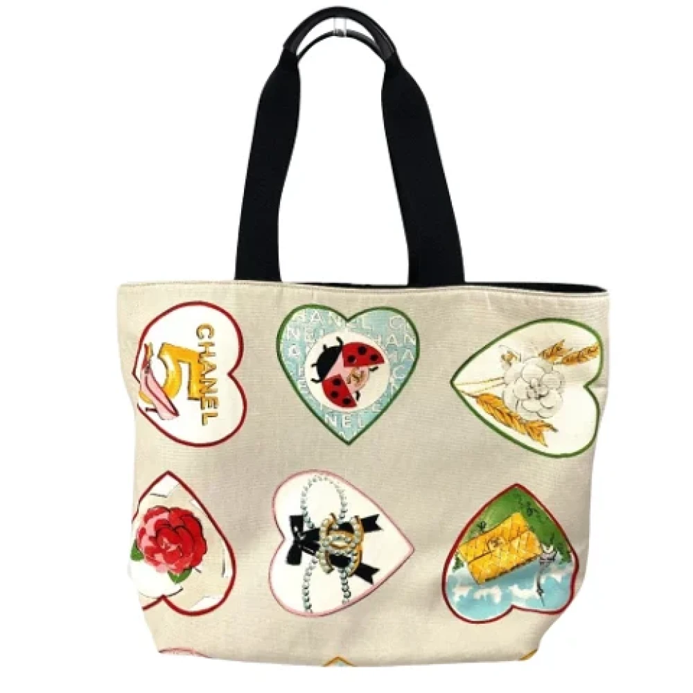 Chanel Vintage Pre-owned Canvas totes Beige Dames