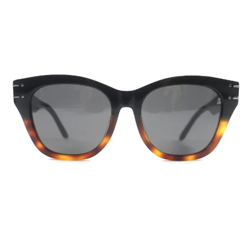 Dior Vintage Pre-owned Fabric sunglasses Black Dames