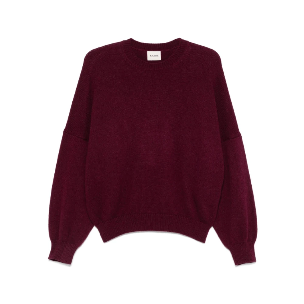 Khaite Aubergine Crew Neck Sweater Red Dames