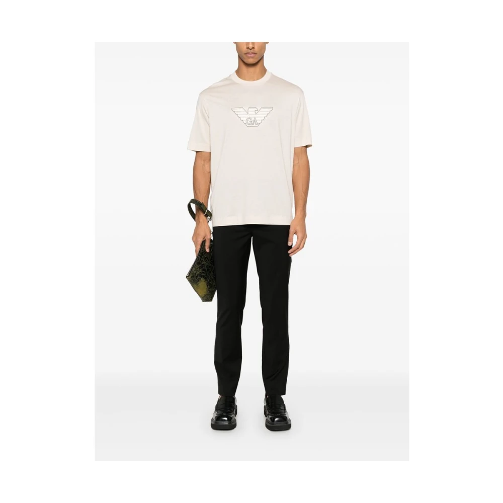 Emporio Armani Ecru Crew Neck Short Sleeves T-shirt White Heren