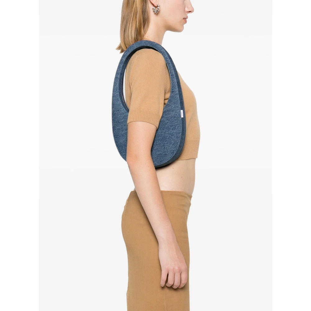 Coperni Blauwe Ovale Tas met Cirkelvormige Rits Blue Dames