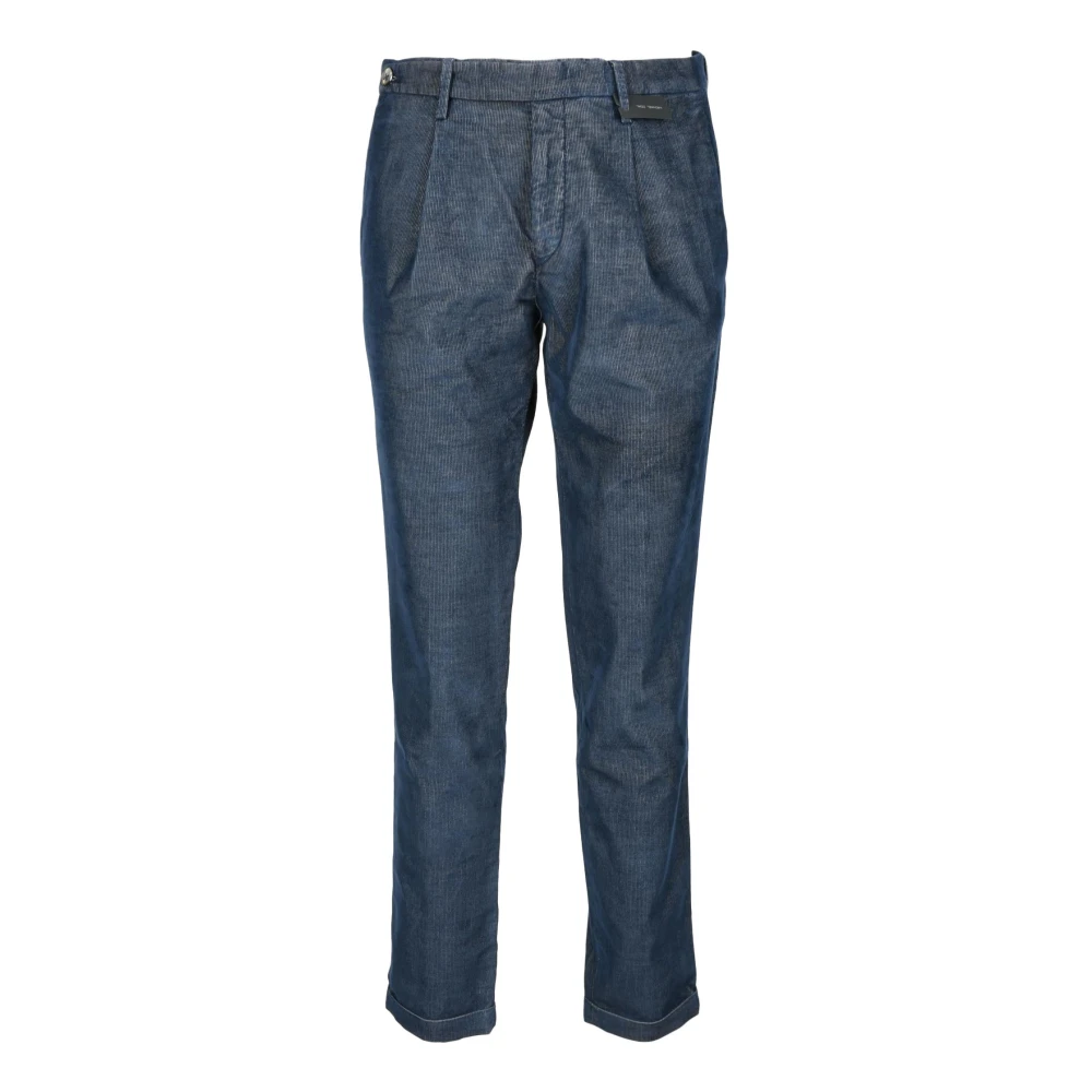Michael Coal Katoen Elastaan Broek Blue Heren
