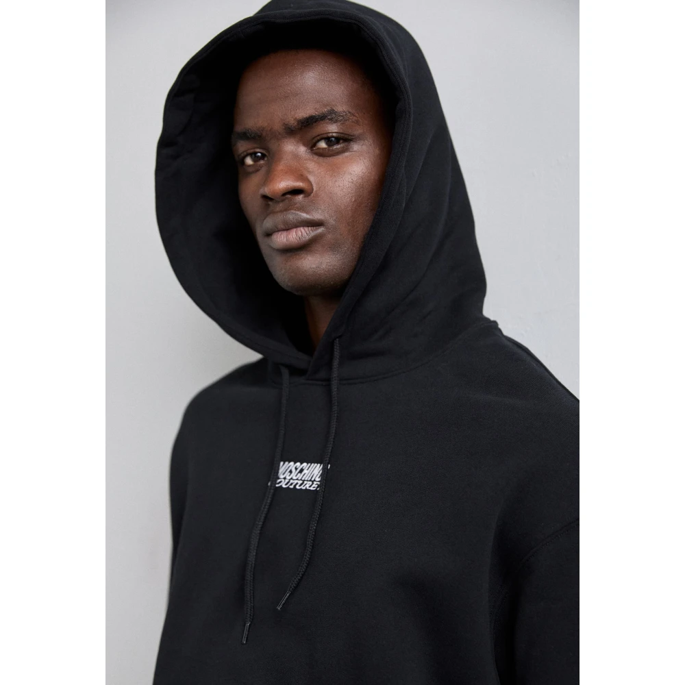 Moschino Zwarte Hoodie Sweatshirt Katoen Regular Fit Black Heren