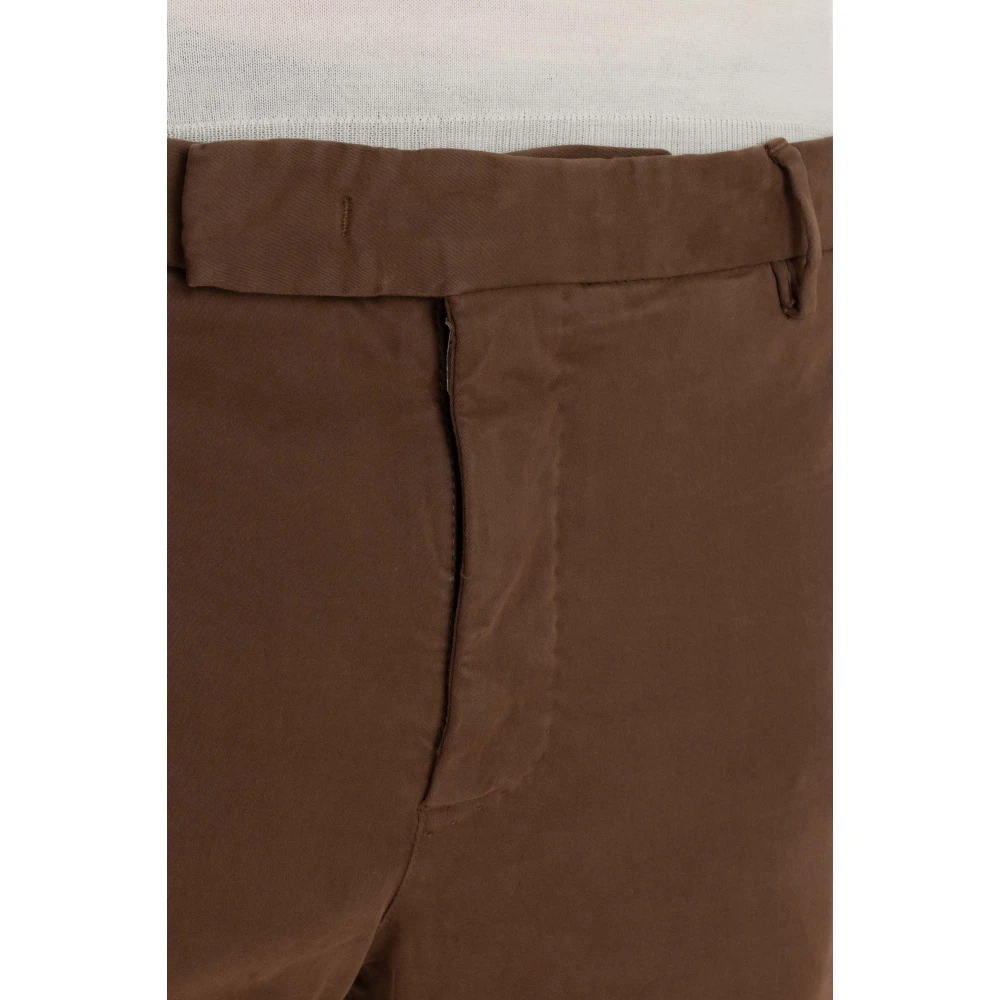 PT Torino Bruine Maatwerk Broek Rits Sluiting Brown Heren