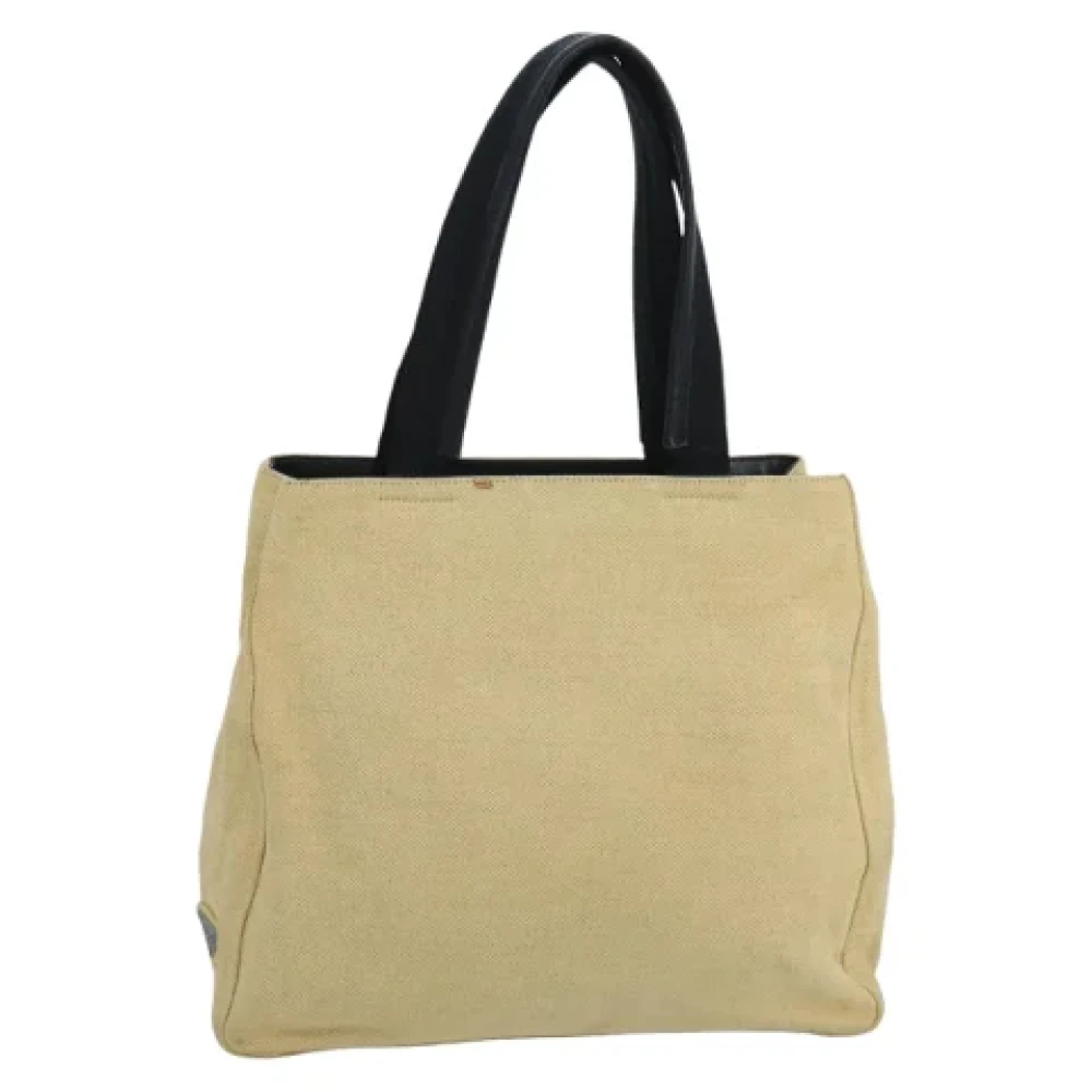 Prada Vintage Pre-owned Canvas prada-bags Beige Dames