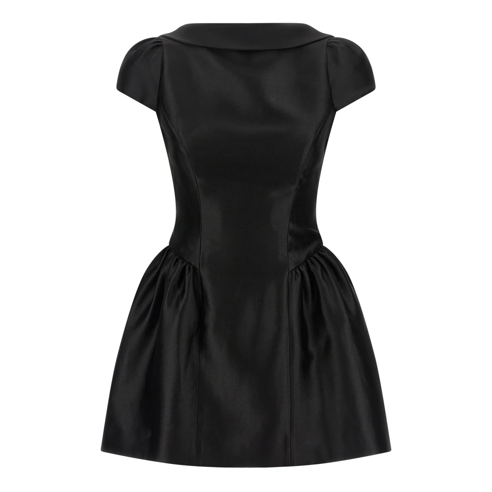 Self Portrait Women's Black Taffeta Collared Mini Dress - Party Dresses - Xs - Dresses