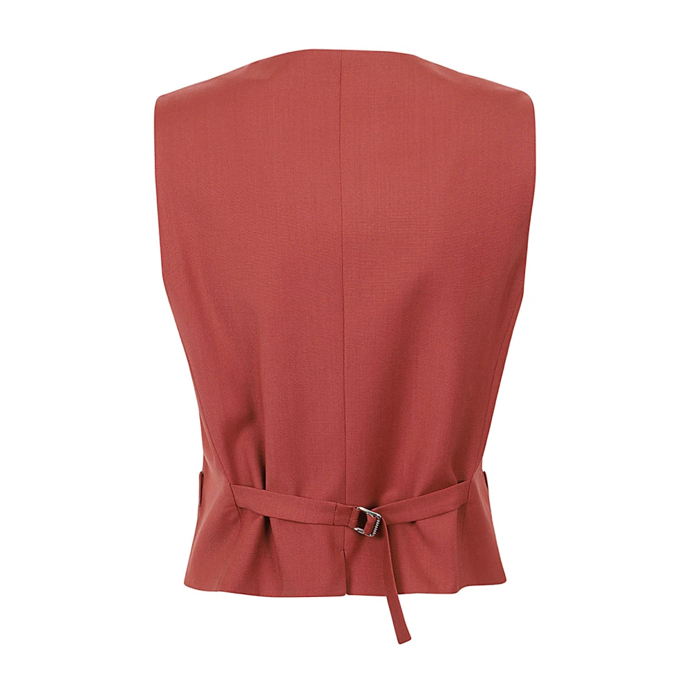 Max Mara Weekend V-hals Mouwloos Wollen Gilet Red Dames