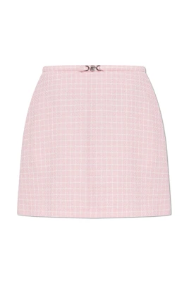 Wool Crêpe Tweed A-Line Mini Skirt