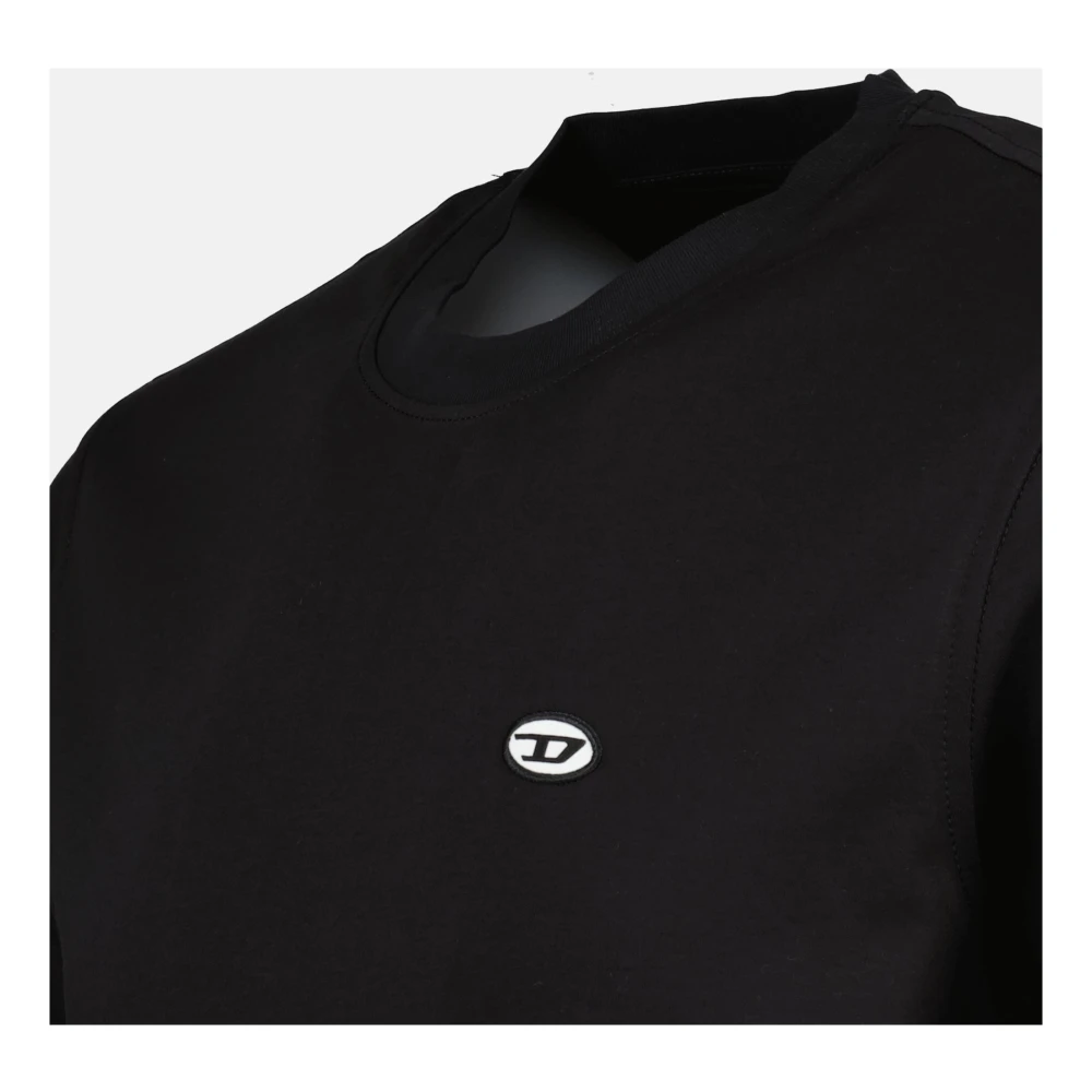 Diesel Zwarte Katoenen T-shirt Herfst-Winter 2024 Black Heren