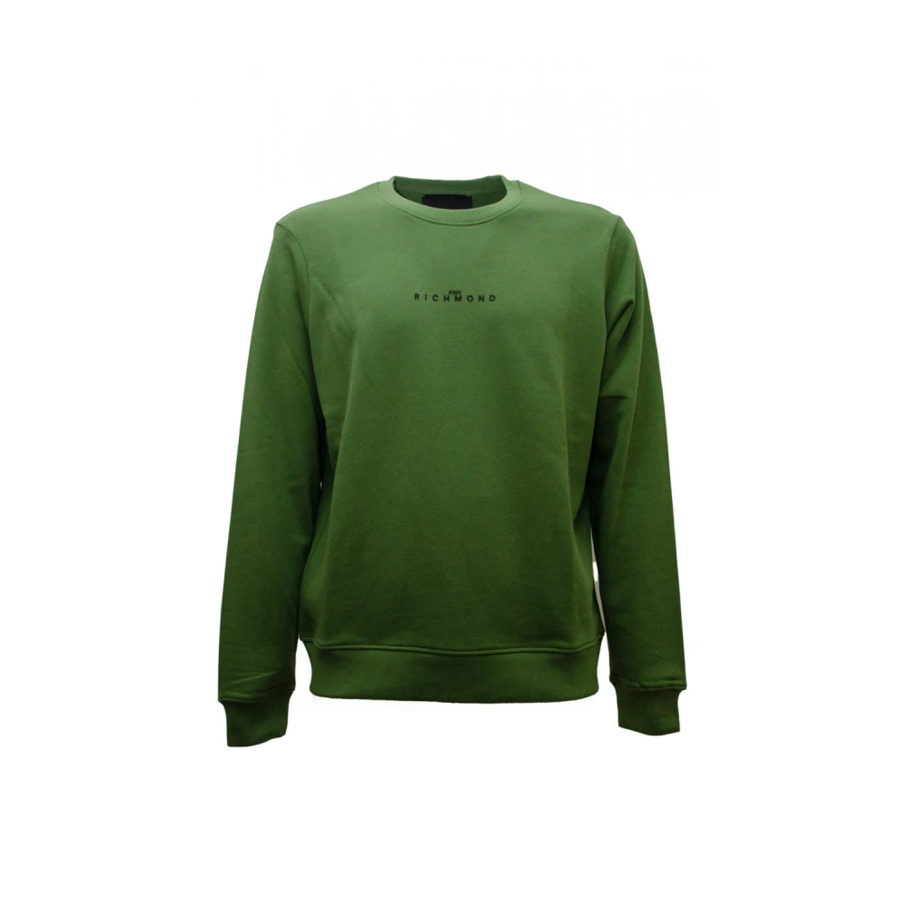 John Richmond Groene Katoenmix Sweatshirt met Logodetail Green Heren