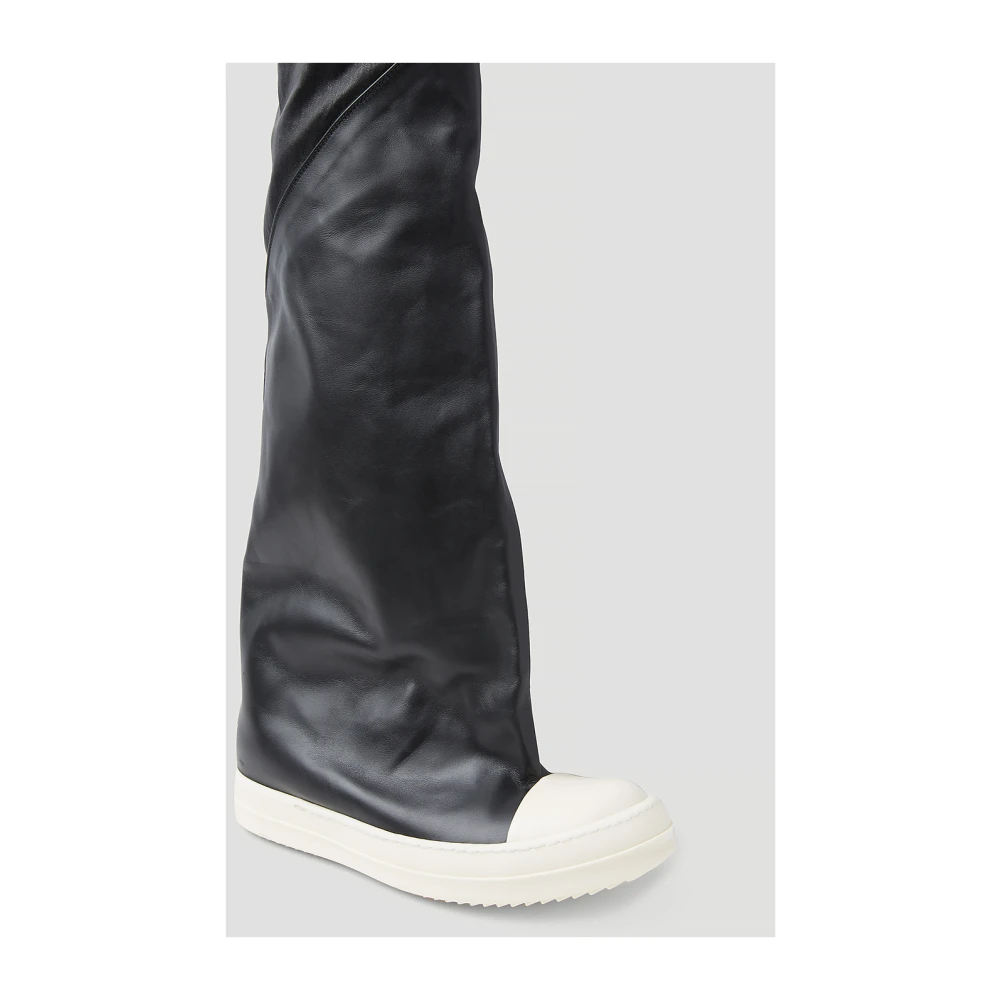 Rick Owens Sneakerlaarzen met leren panelen Black Dames