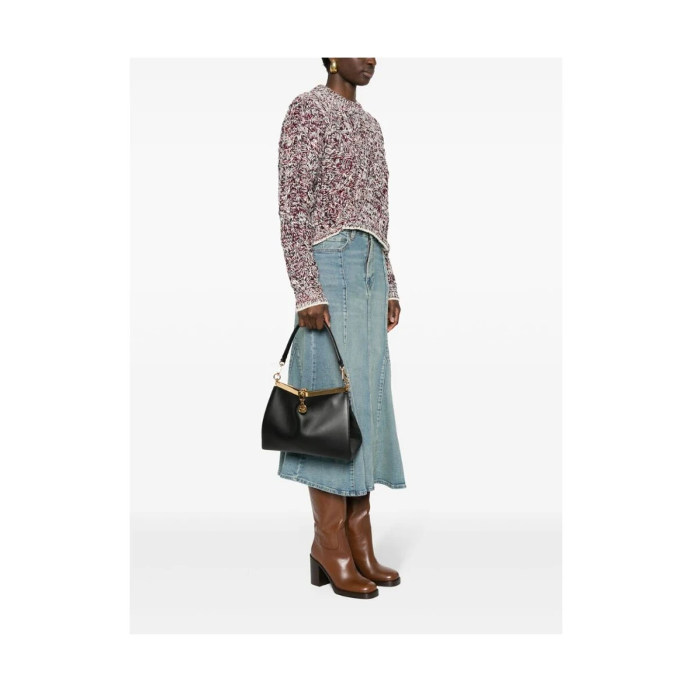 ETRO Zwarte Leren Paneel Kettingtas Black Dames