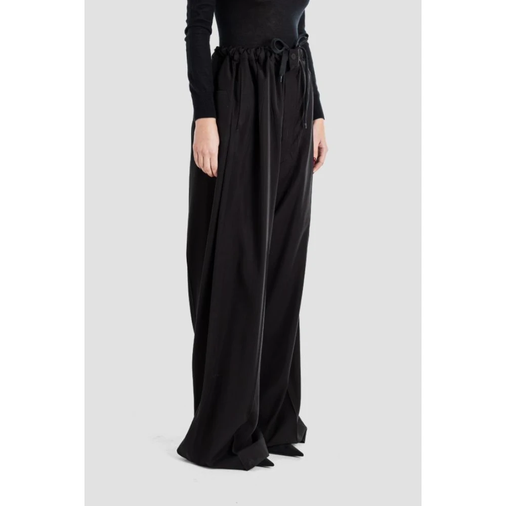 Balenciaga Zwarte Wijde Oversized Ritsbroek Black Dames