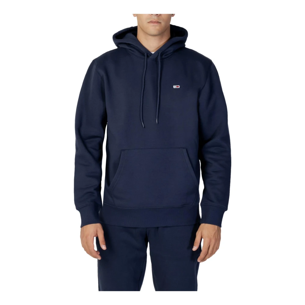 Tommy Jeans Blauwe hoodie met voorzakken Blue Heren