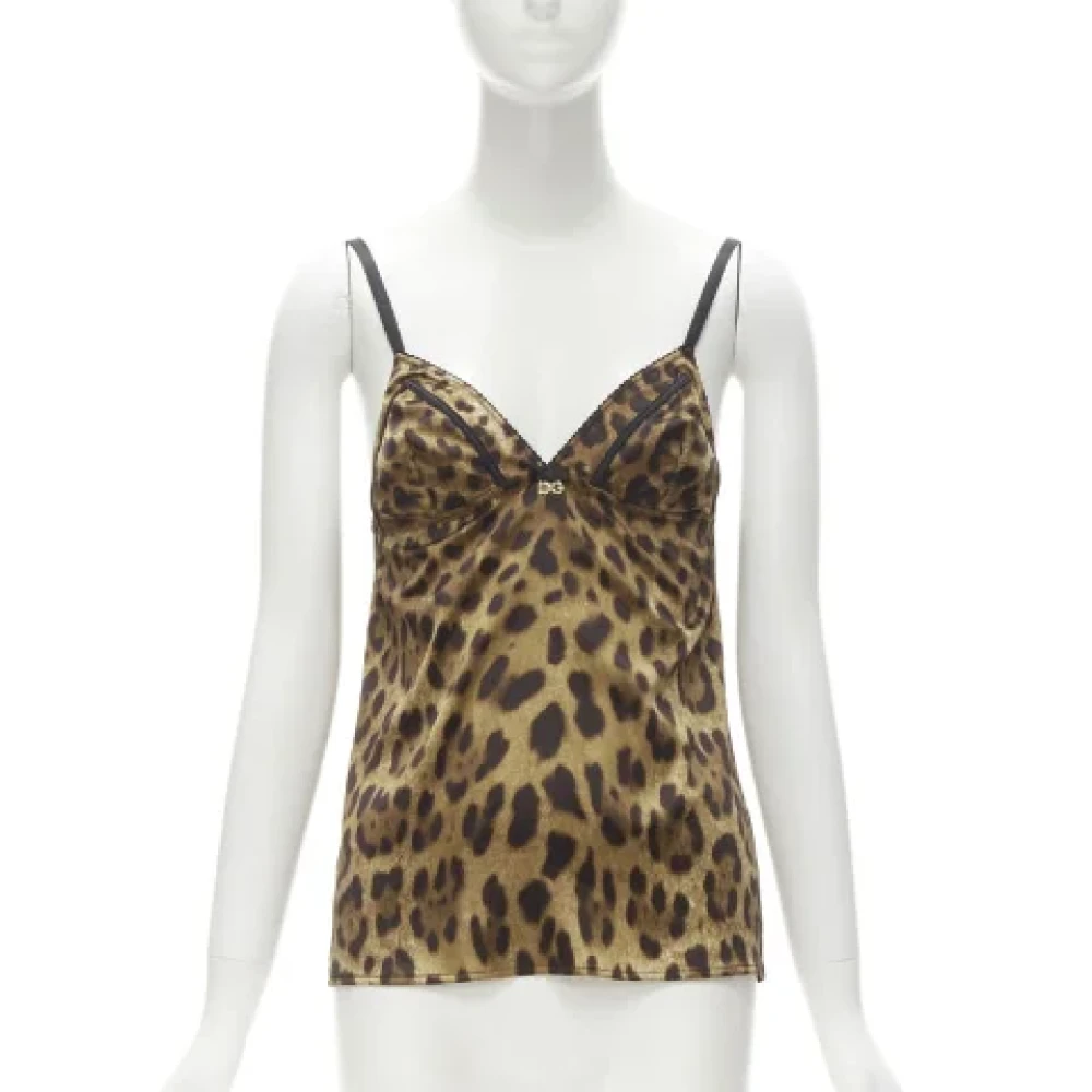 Dolce & Gabbana Pre-owned Polyester tops Brown Dames