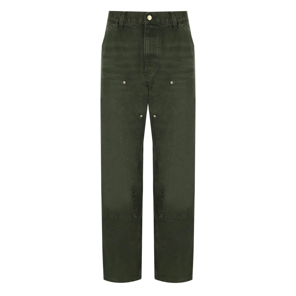 Carhartt Wip Men's Green Straight Fit Jeans, W33, Double Knee Pant