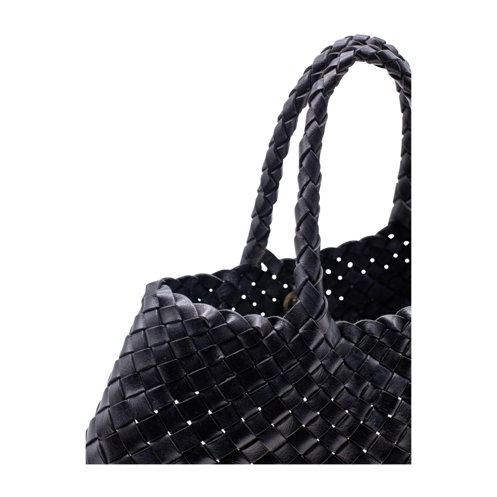 Dragon Diffusion Zwarte leren handtas met gevlochten design Black Dames