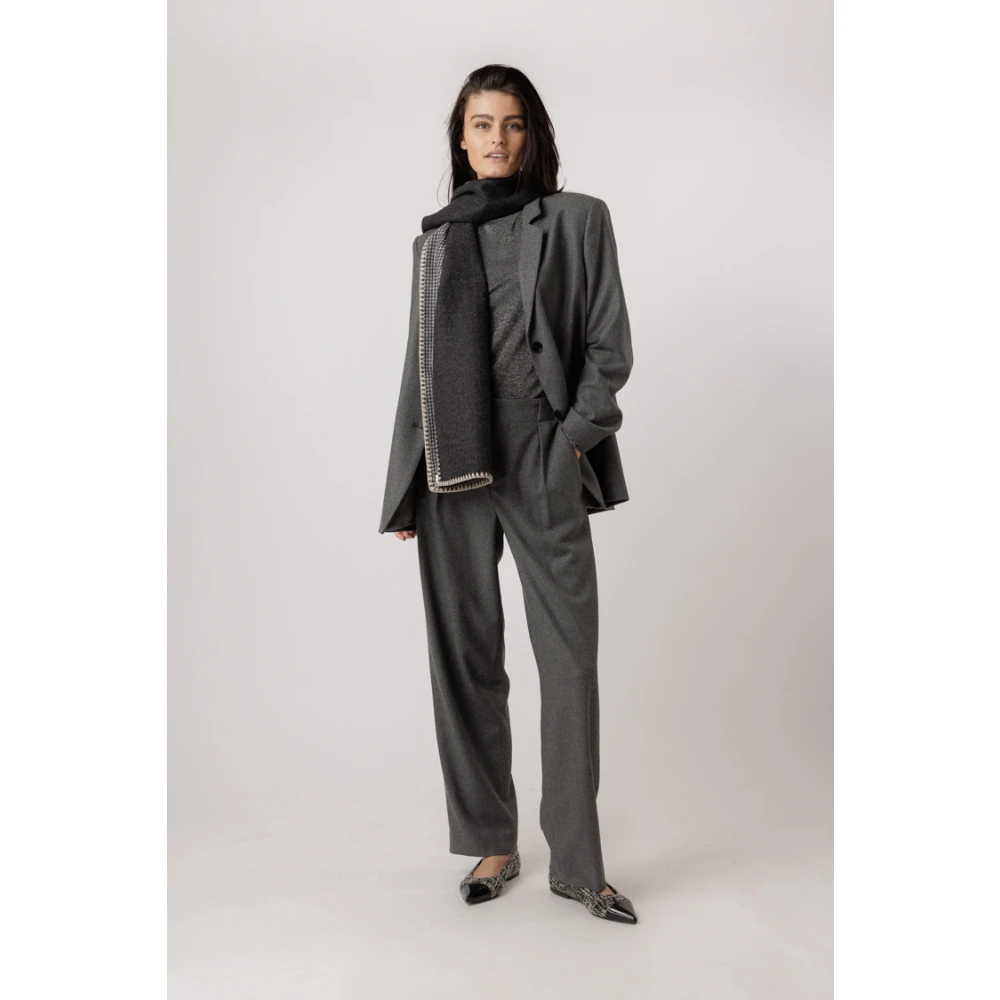 closed Donkergrijze Melange Klassieke Blazer Gray Dames
