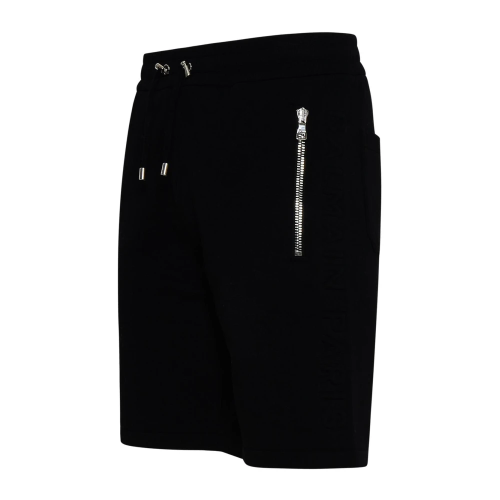 Balmain Zwarte Bermuda Shorts van Katoen Black Heren