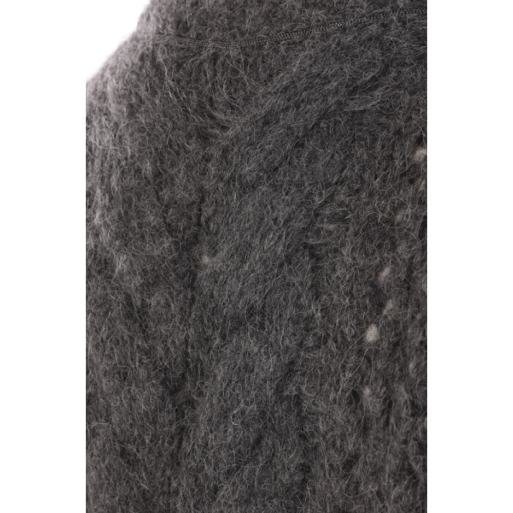 BRUNELLO CUCINELLI Grijze Trui met Vlechtbreisel Gray Dames