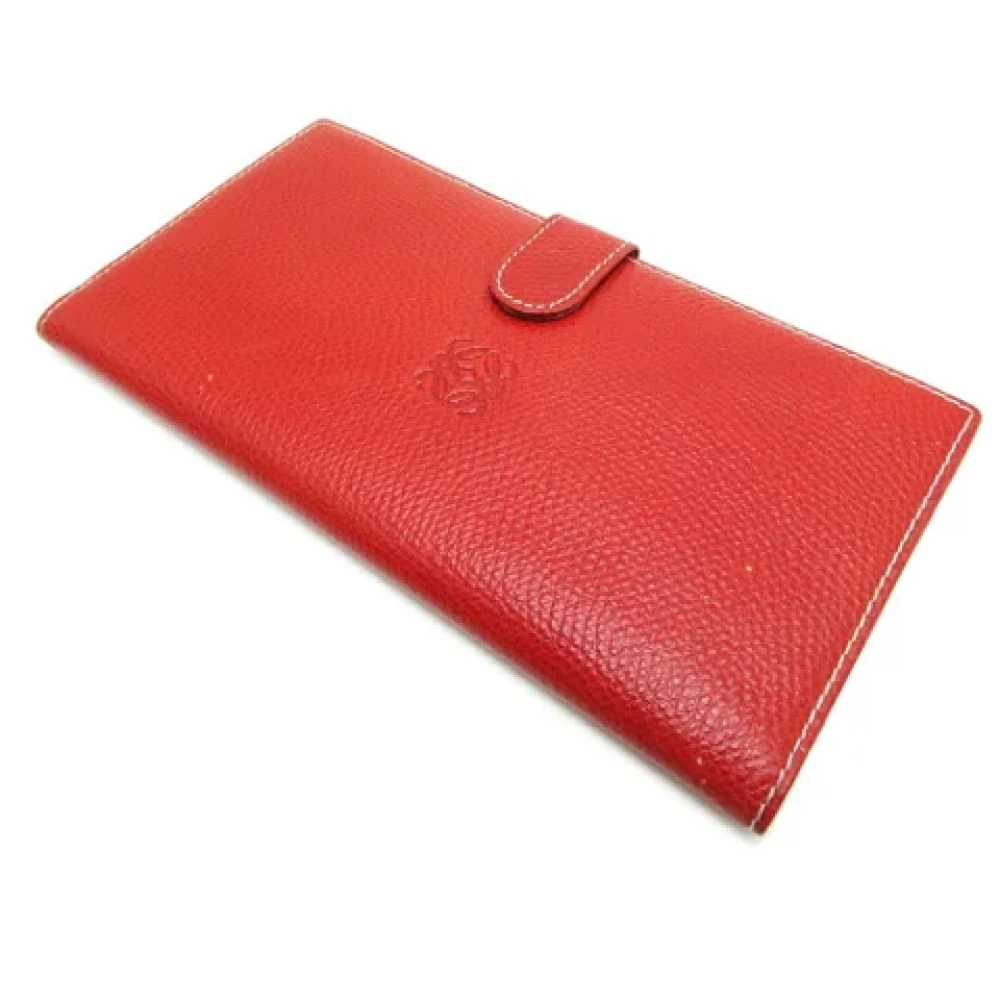 Loewe Pre-owned Leather wallets Red Dames