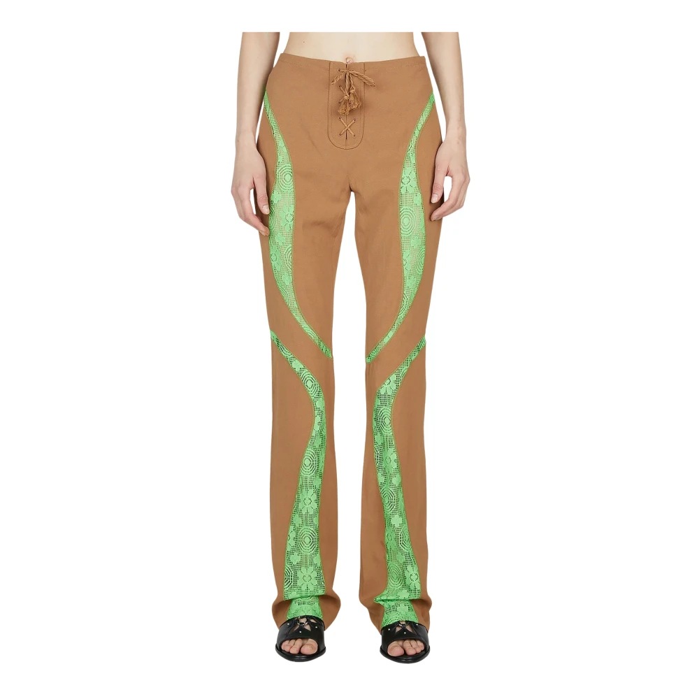 Kiko Kostadinov Women's Brown Dana Panel Trousers - Straight Trousers - Xs - Trousers