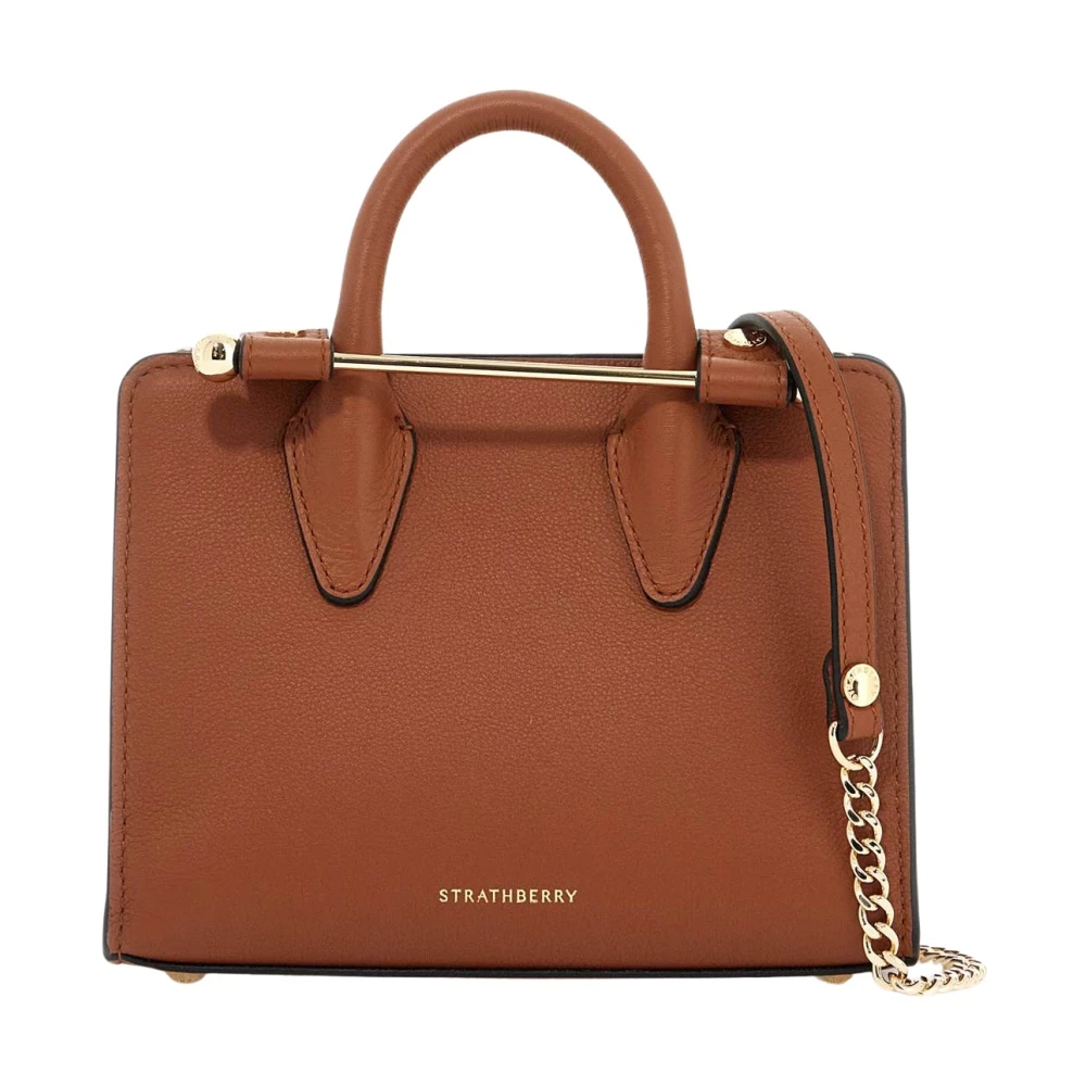 Strathberry Nano Tote Leren Tas Brown Dames