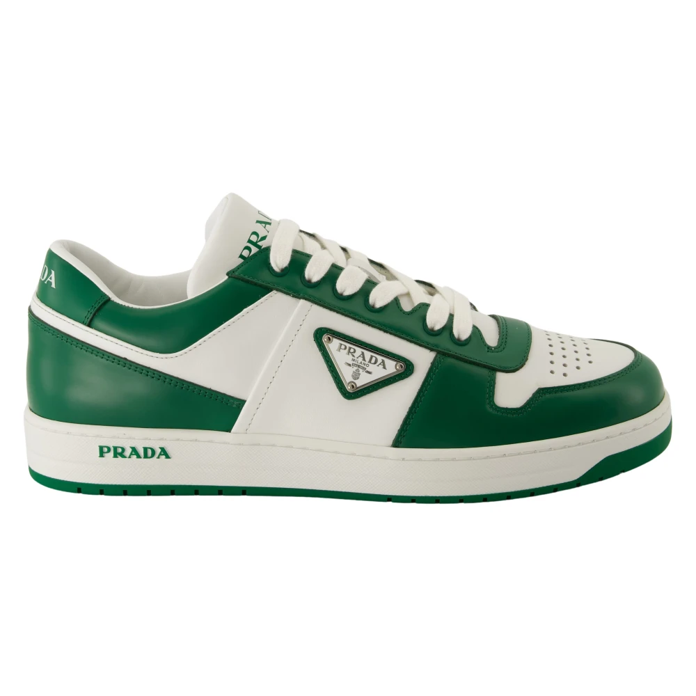 Prada en lederen Baskets Downtown Heren Schoenen Groen