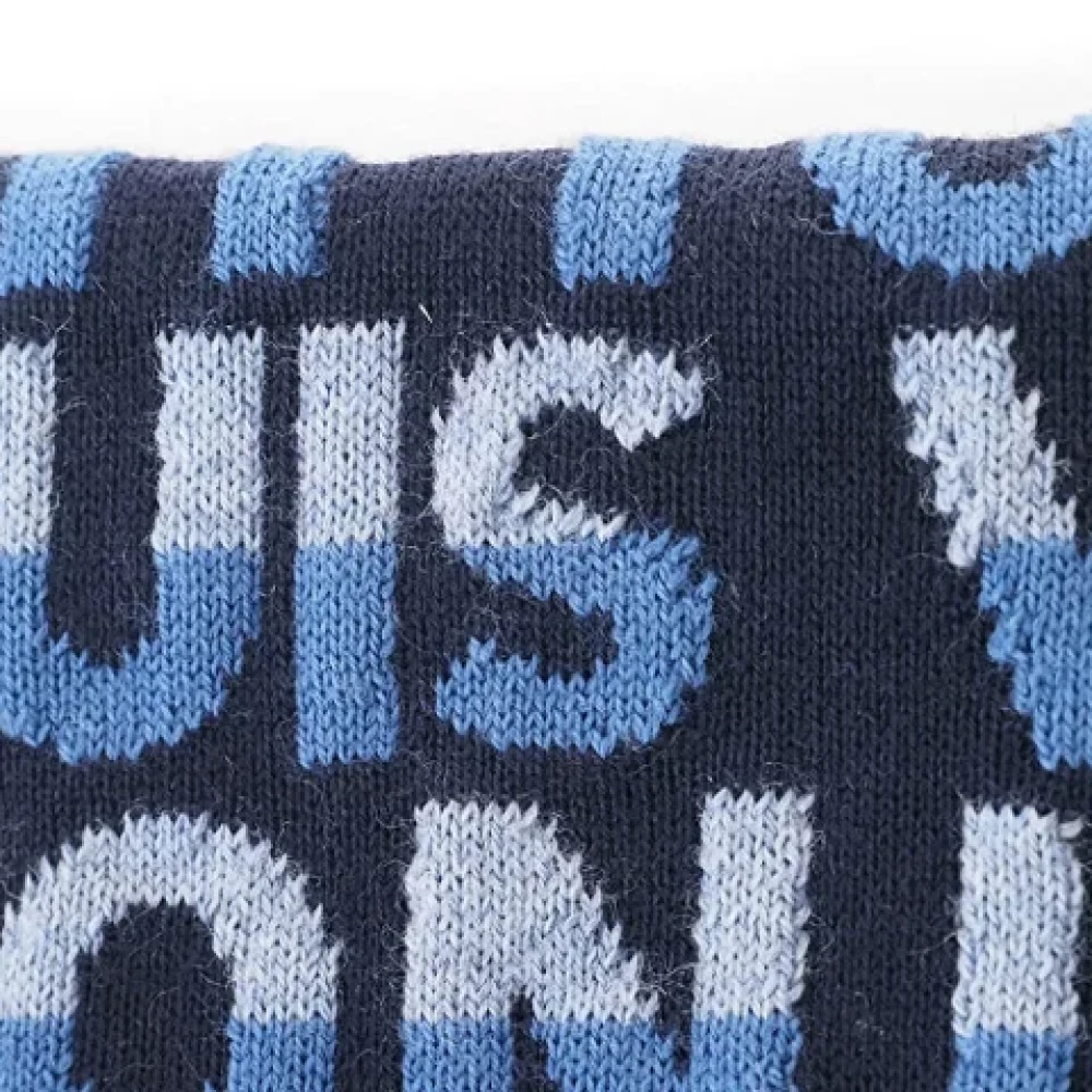 Louis Vuitton Vintage Pre-owned Wool scarves Blue Heren