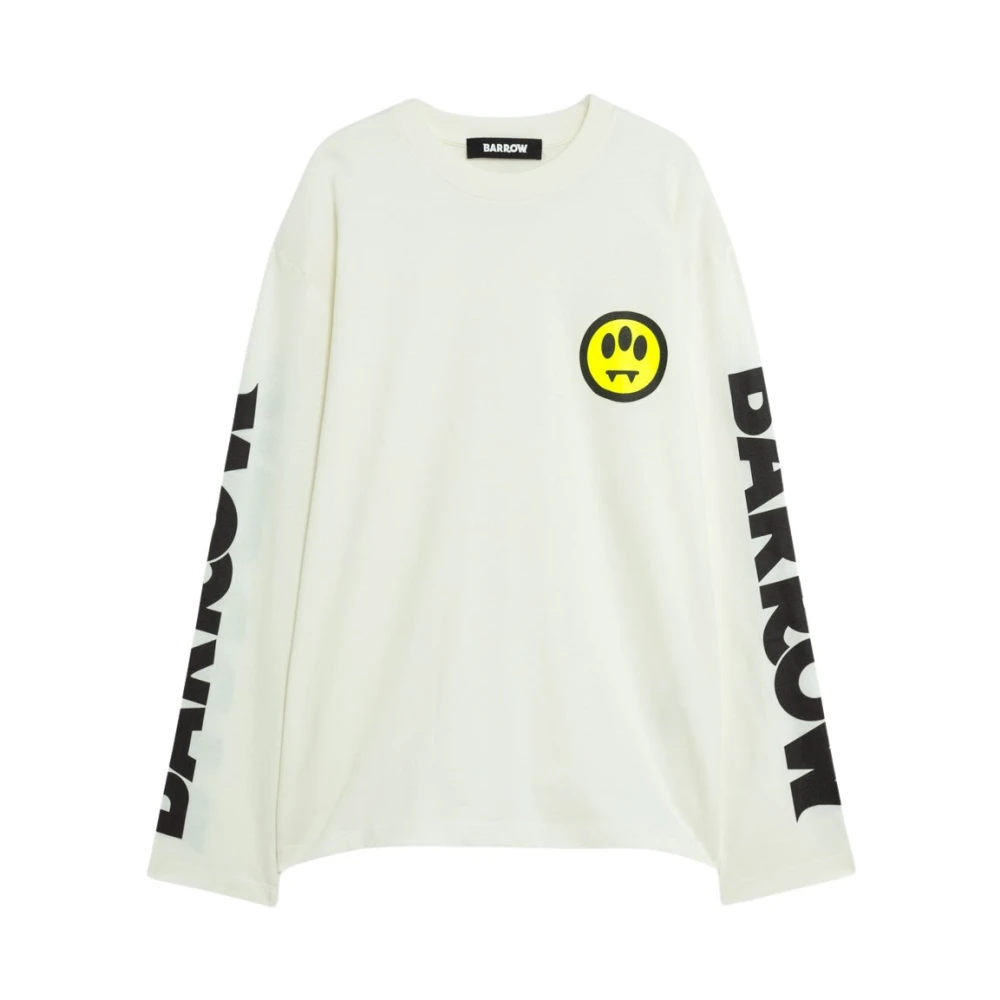 Barrow T-shirt Iconic Smile A iche Lunghe White Unisex
