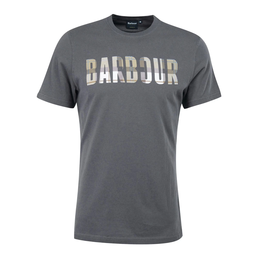Barbour Tartan Grafisch Katoenen T-Shirt Gray Heren
