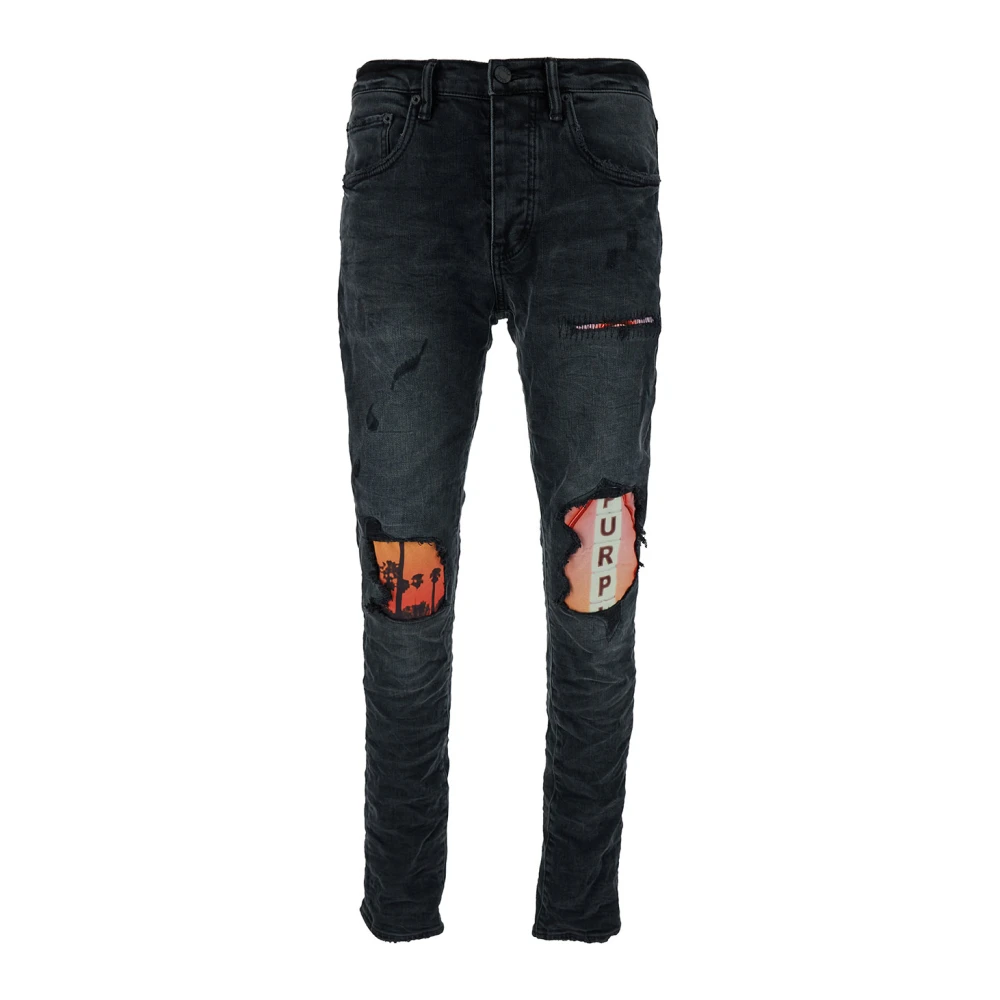 Purple Brand Zwarte Denim Jeans met Purple Sky Inn Black Heren