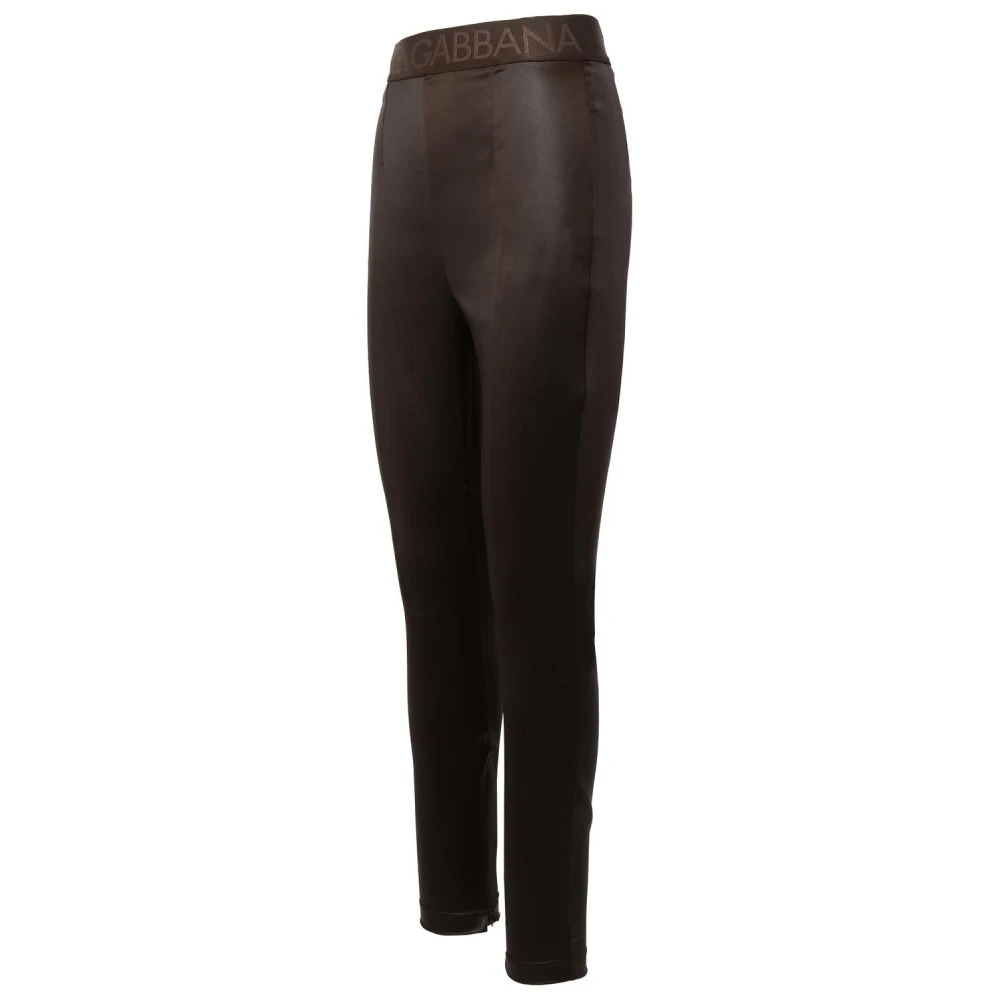 Dolce & Gabbana Hoge taille bruine acetaat leggings Brown Dames