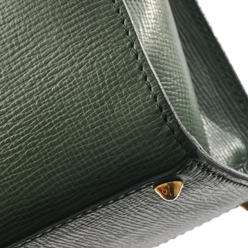 Celine Vintage Pre-owned Leather handbags Green Dames