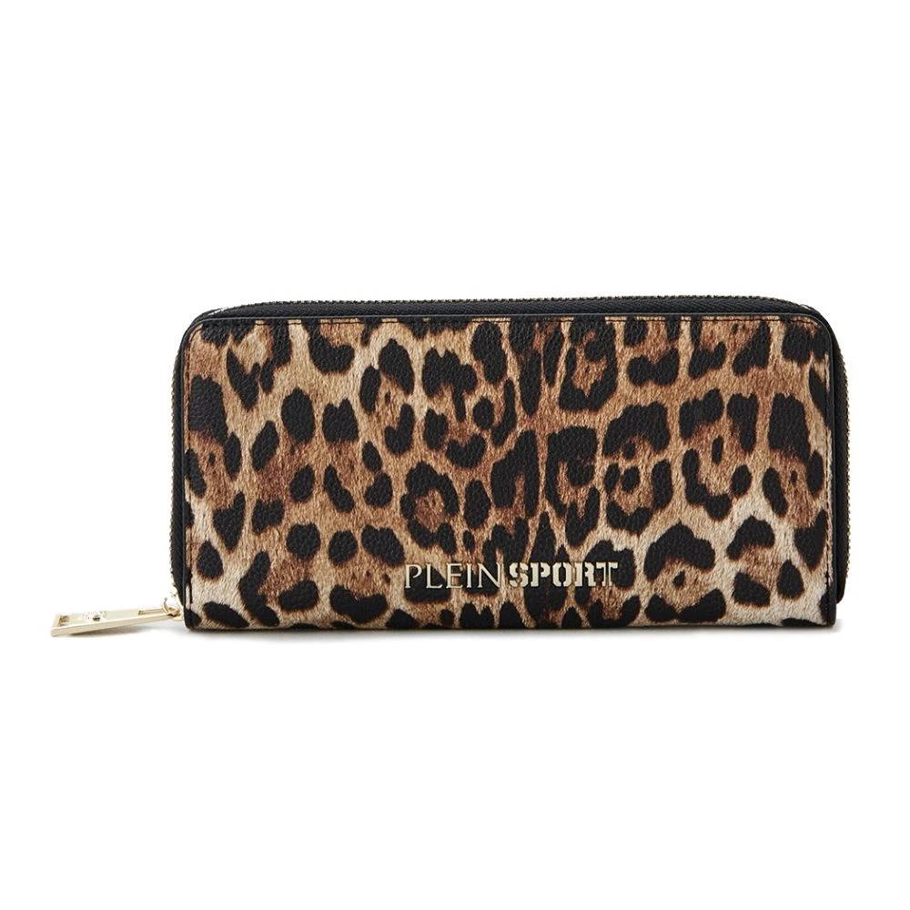Plein Sport Elegante ritsportemonnee met gouden accenten Brown Dames