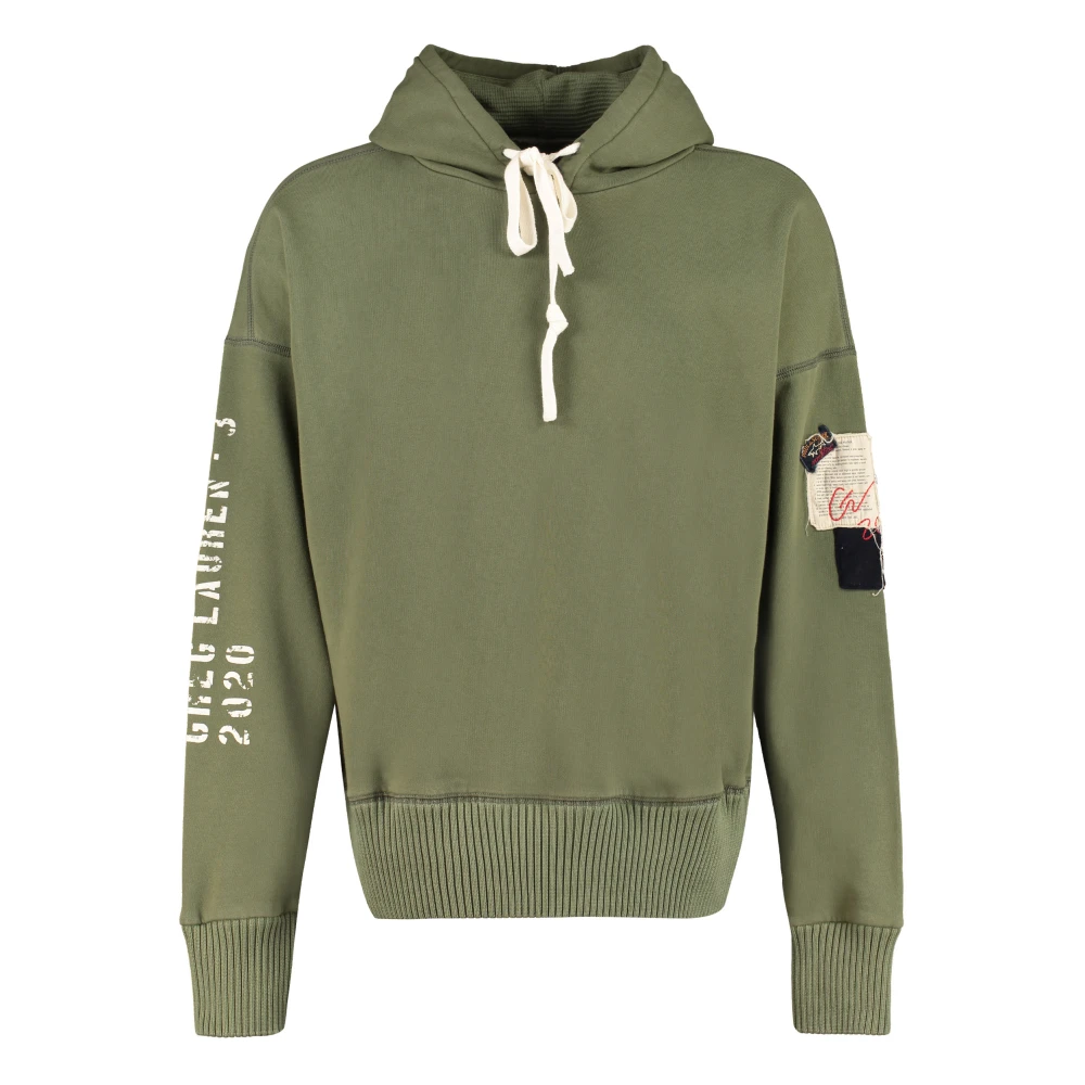 PAUL & SHARK Katoenen hoodie met logopatch Green Heren