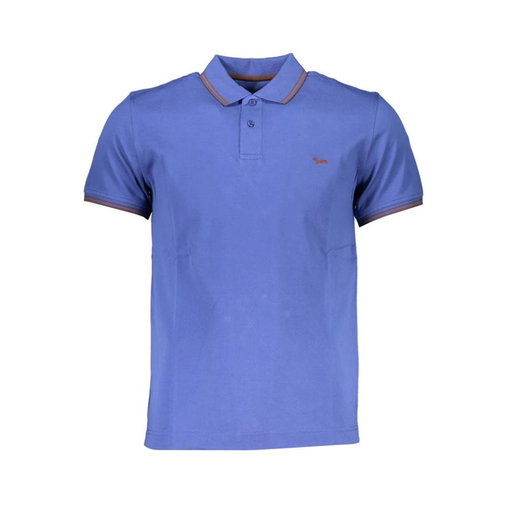 Harmont & Blaine Men's Blue Elegant Summer Polo With Contrasting Details