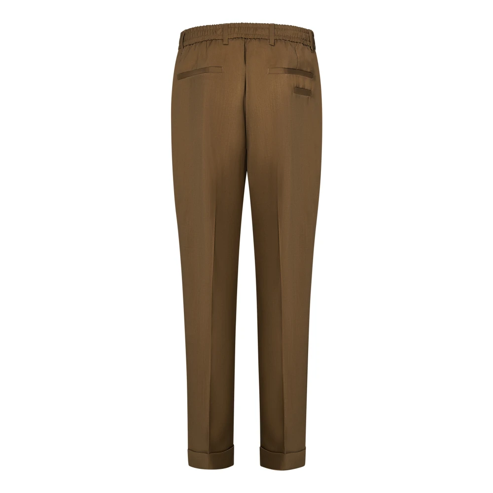 Low Brand Beige Wollen Broek Beige Heren