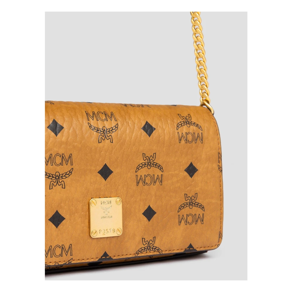 MCM Aren Schoudertas in Visetos Brown Dames