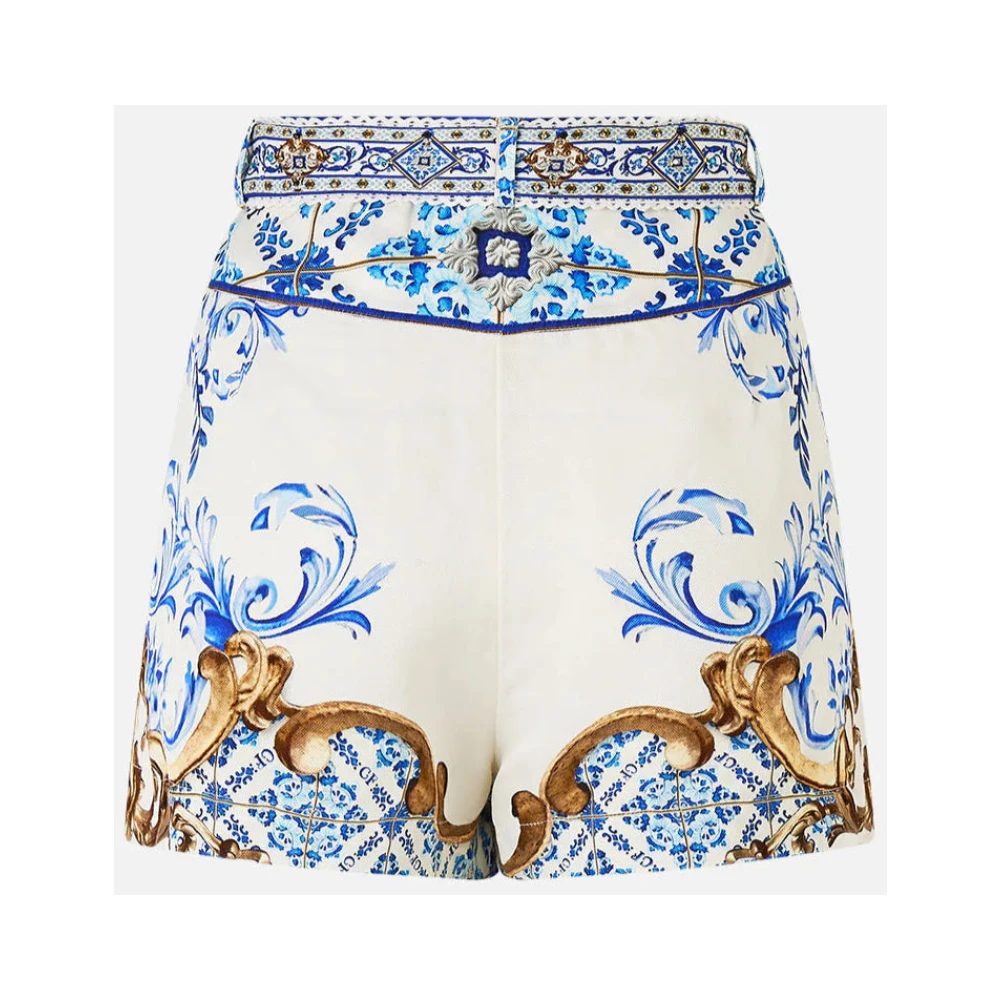 Camilla Blauwe Avonturen Tuck Front Shorts Blue Dames