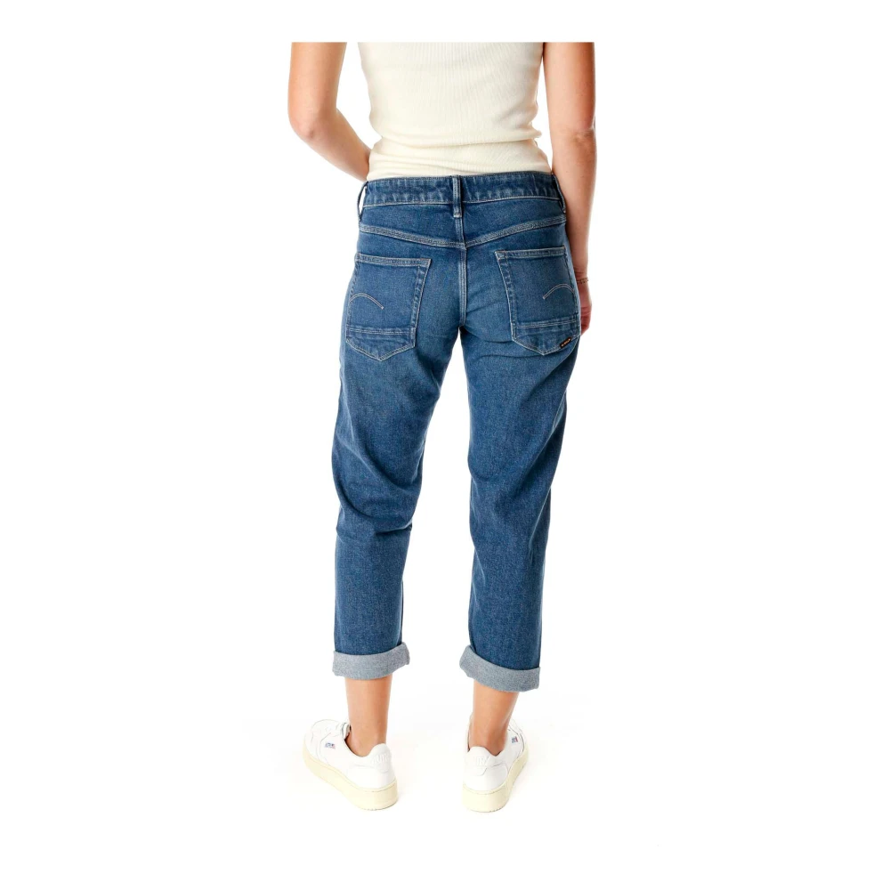 G-Star Cropped Boyfriend Fit Mid Waist Jeans Blue Dames