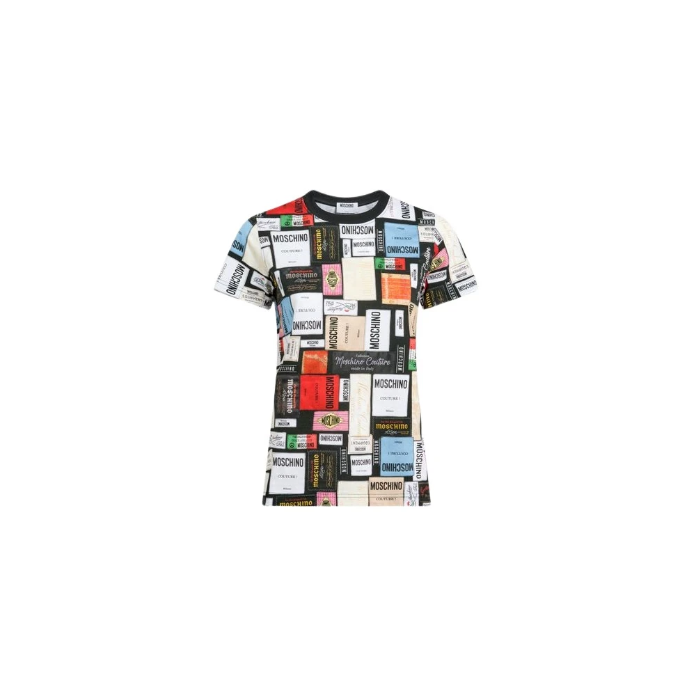 Moschino Multicolor T-Shirts, Female, L, Printed Cotton Jersey T-Shirt